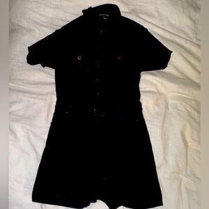 Black denim stretchy romper